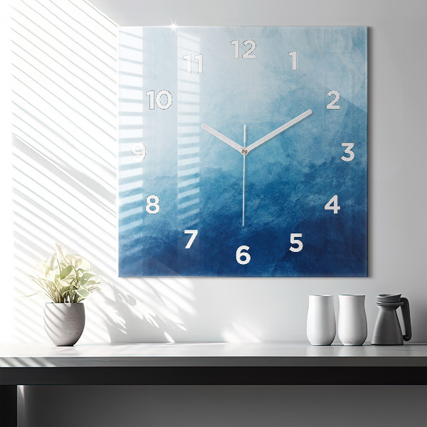 Square wall clock Abstraction water