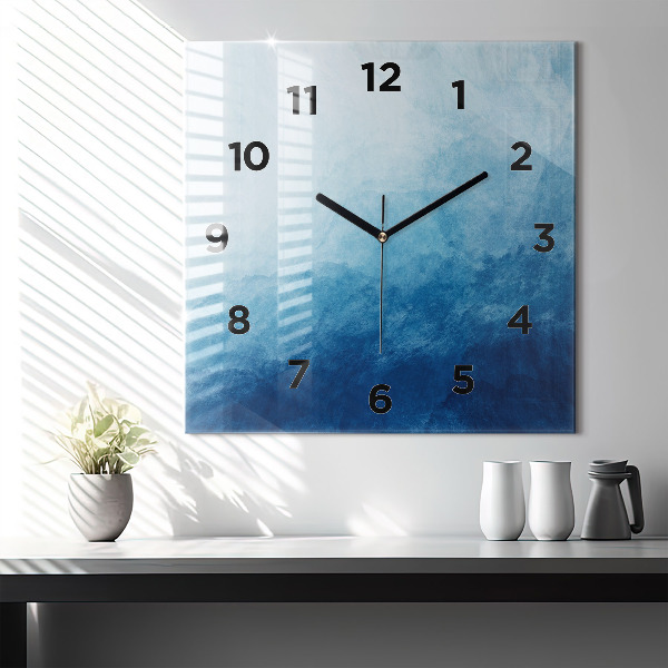 Square wall clock Abstraction water
