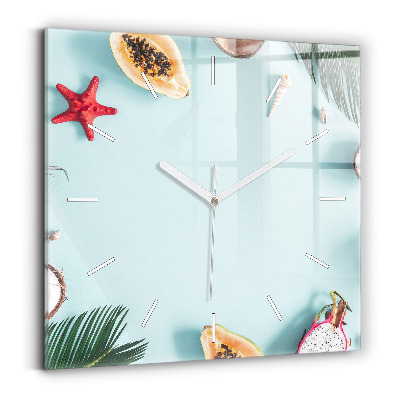 Square wall clock Summer composition