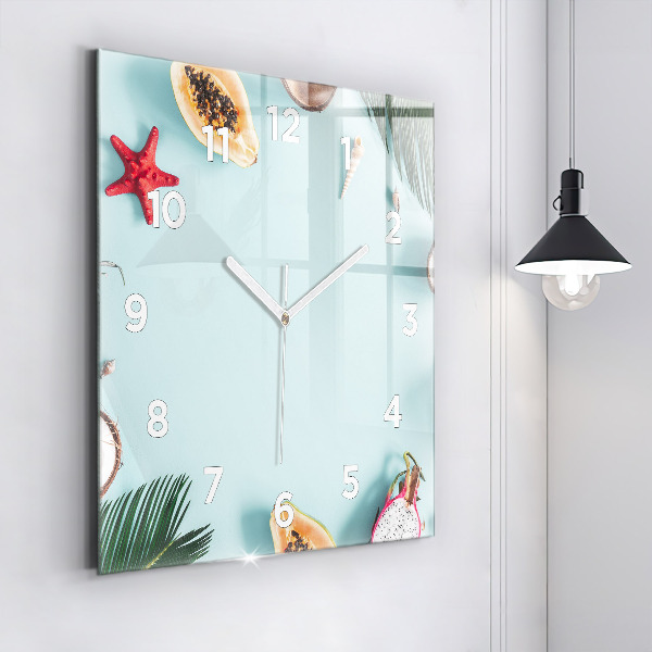 Square wall clock Summer composition