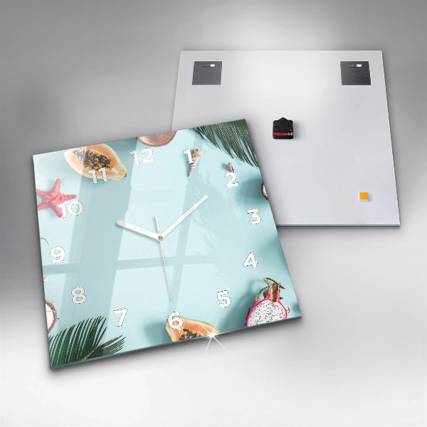 Square wall clock Summer composition