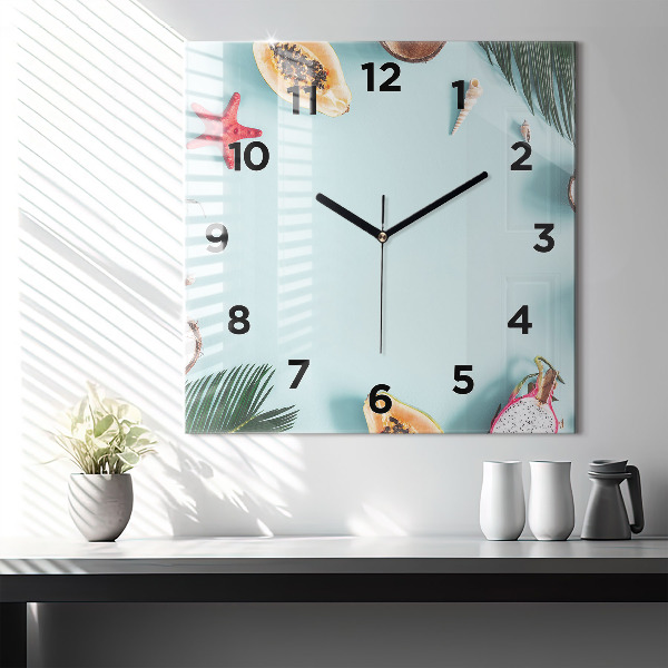 Square wall clock Summer composition