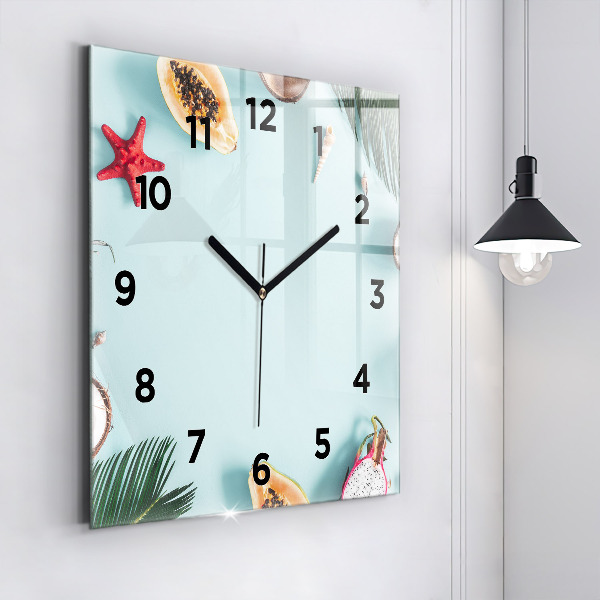 Square wall clock Summer composition