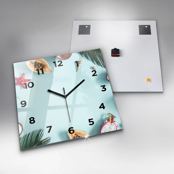 Square wall clock Summer composition