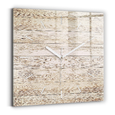 Square wall clock Wooden panels