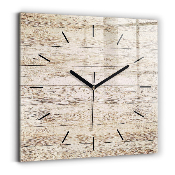 Square wall clock Wooden panels