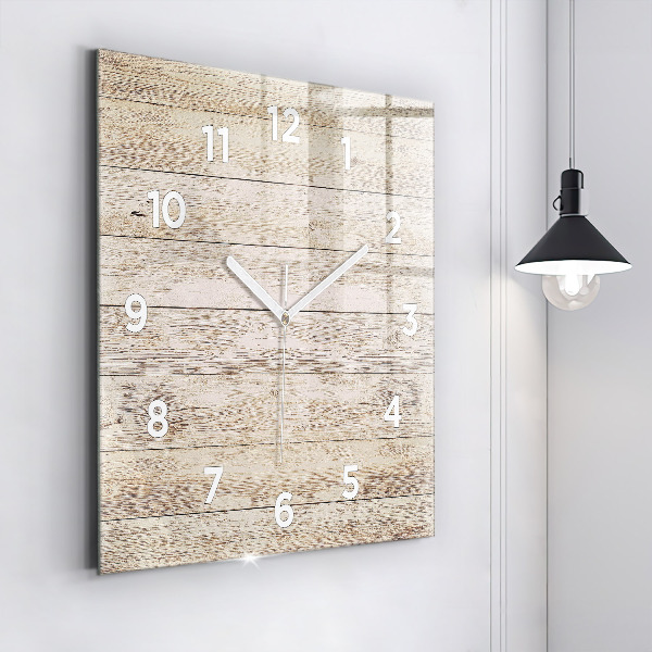 Square wall clock Wooden panels