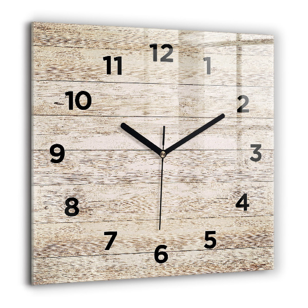 Square wall clock Wooden panels