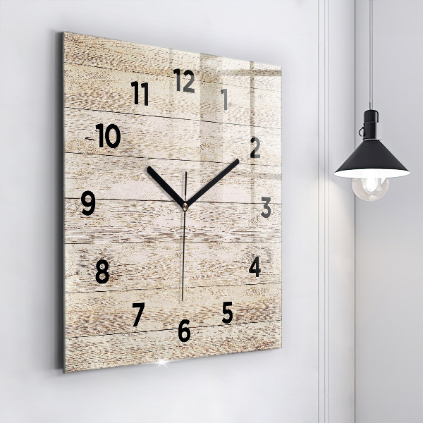 Square wall clock Wooden panels