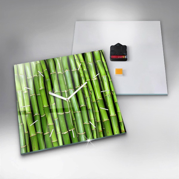 Square wall clock Asian Bamboo