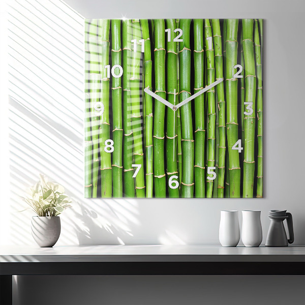 Square wall clock Asian Bamboo