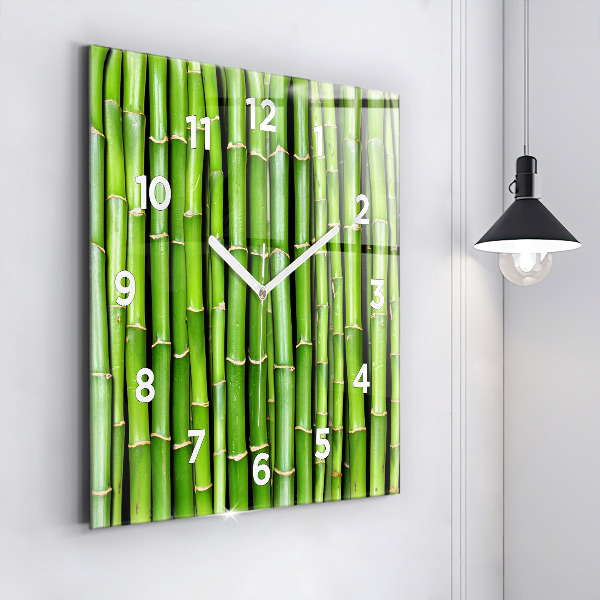 Square wall clock Asian Bamboo