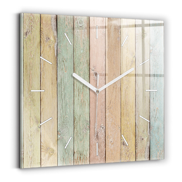 Square wall clock Colorful boards