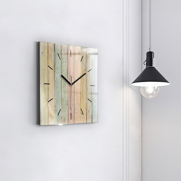 Square wall clock Colorful boards