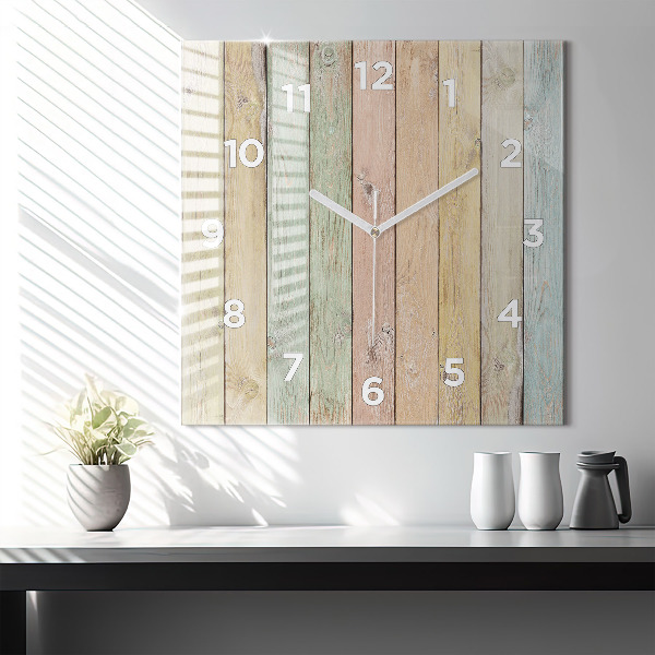 Square wall clock Colorful boards