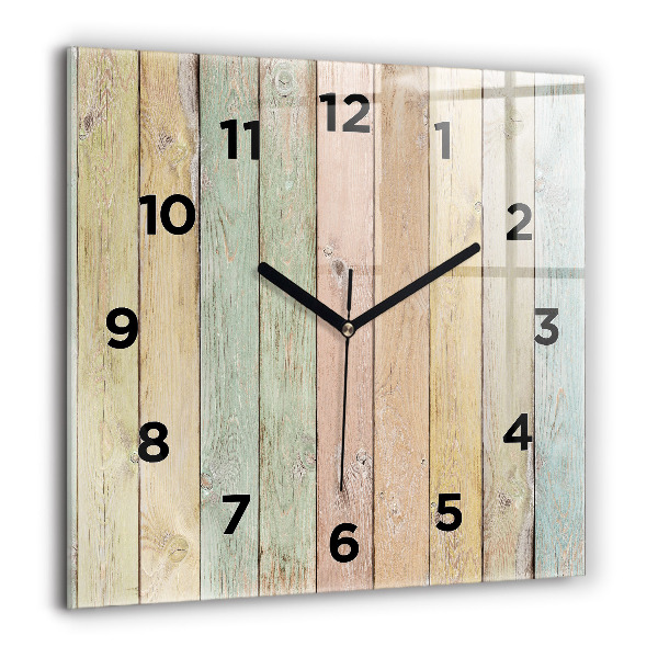 Square wall clock Colorful boards