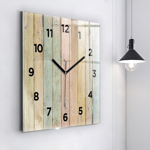 Square wall clock Colorful boards