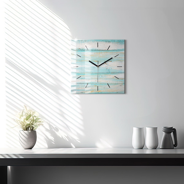 Square wall clock Blue boards