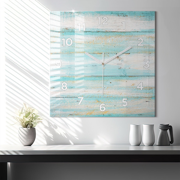 Square wall clock Blue boards