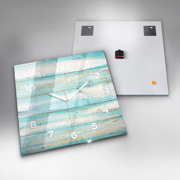 Square wall clock Blue boards