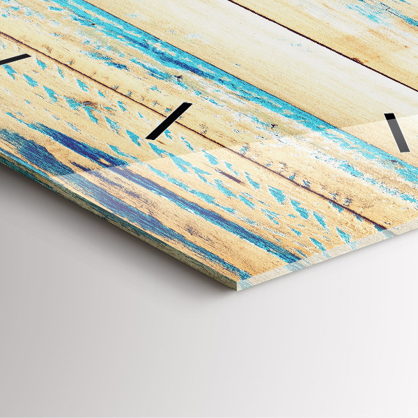 Square wall clock Scratched wood