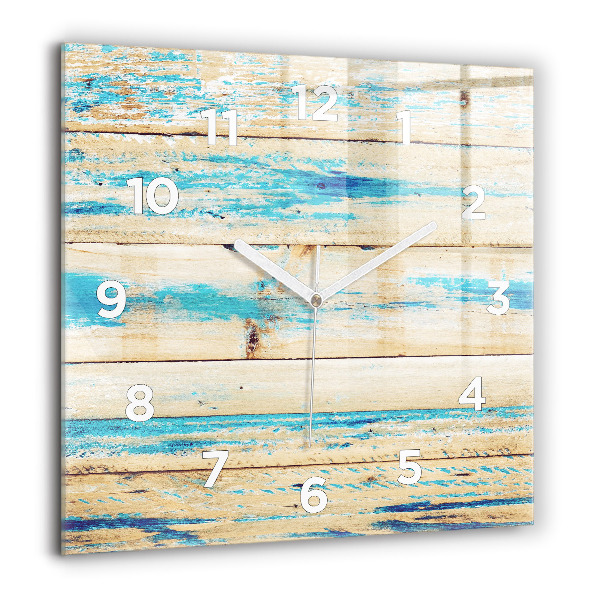 Square wall clock Scratched wood