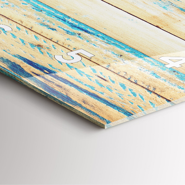 Square wall clock Scratched wood