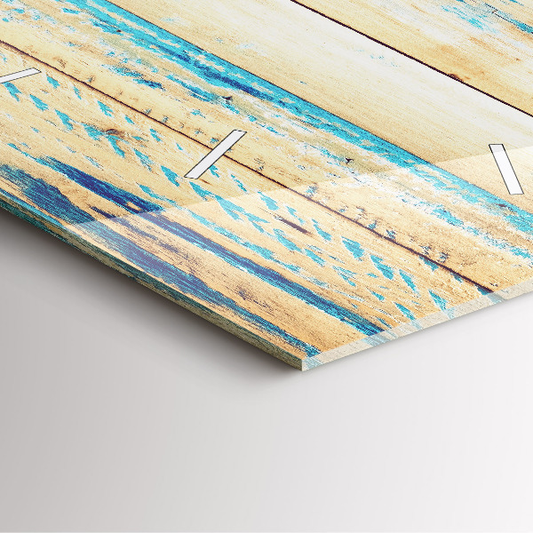 Square wall clock Scratched wood