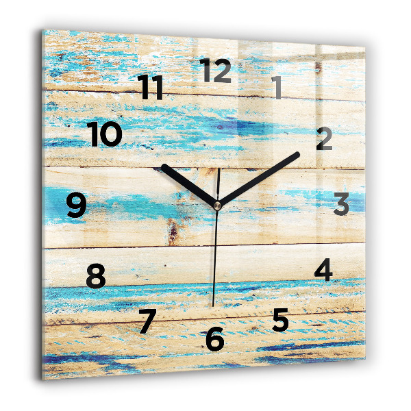 Square wall clock Scratched wood