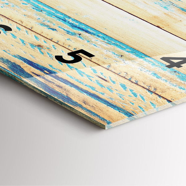 Square wall clock Scratched wood