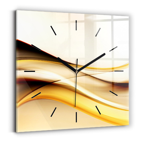 Square wall clock Abstract wave