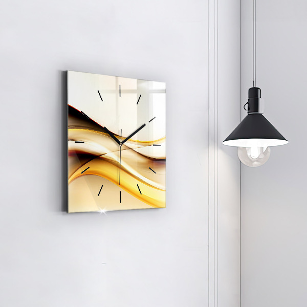 Square wall clock Abstract wave
