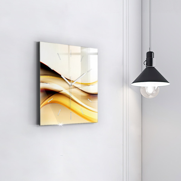Square wall clock Abstract wave