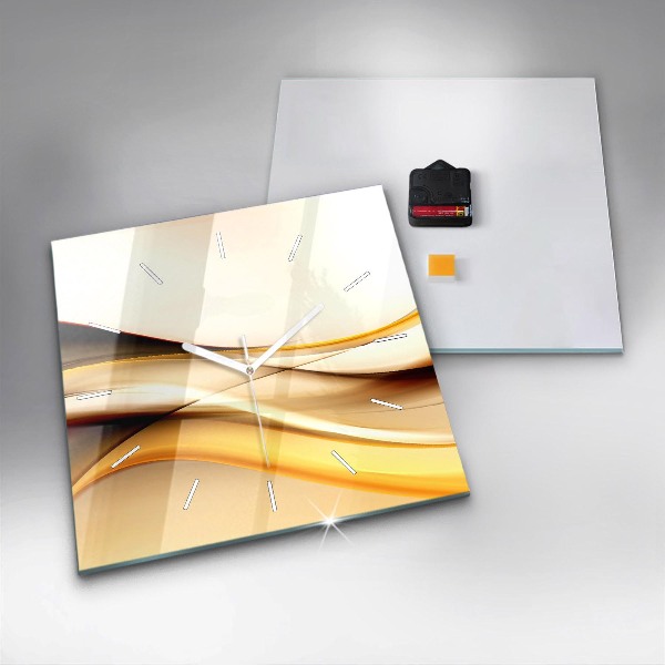 Square wall clock Abstract wave