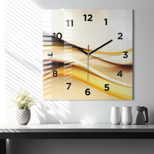Square wall clock Abstract wave