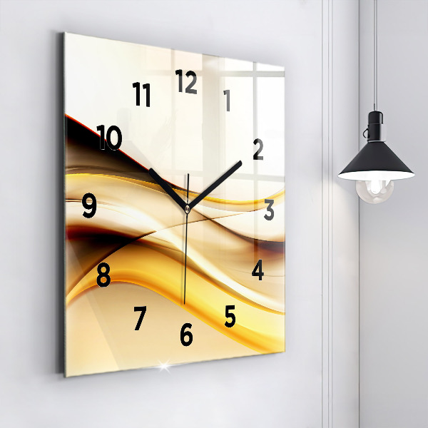 Square wall clock Abstract wave