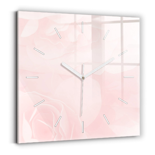 Square wall clock Blooming roses