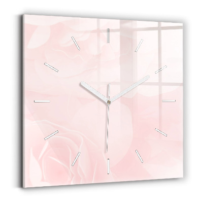 Square wall clock Blooming roses