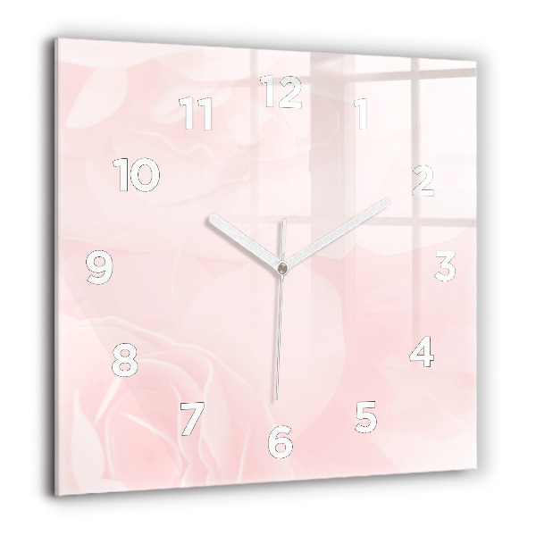 Square wall clock Blooming roses