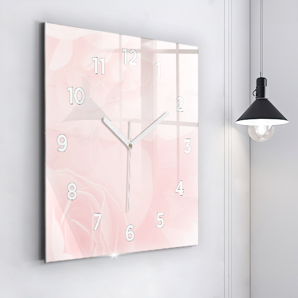 Square wall clock Blooming roses