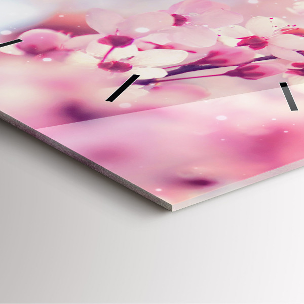 Square wall clock Spring flowers