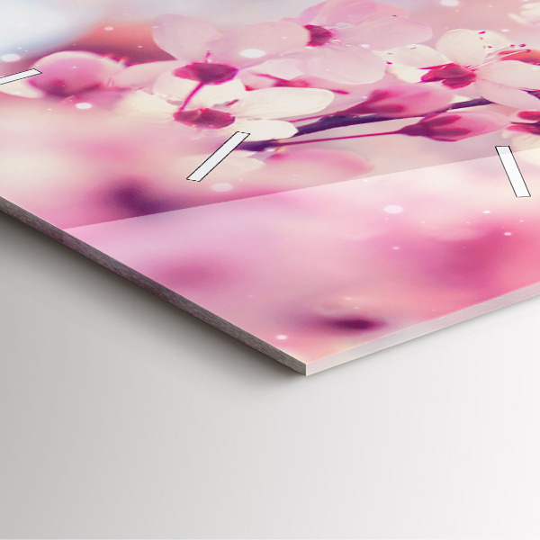 Square wall clock Spring flowers