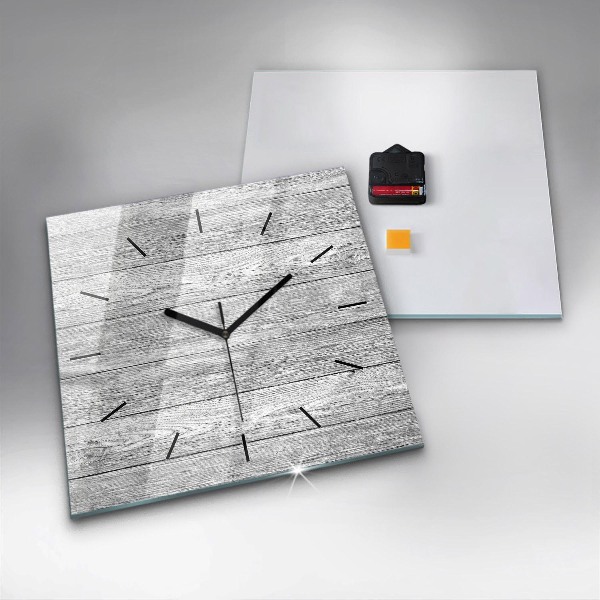 Square wall clock Wooden panels