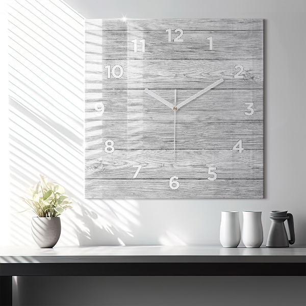 Square wall clock Wooden panels