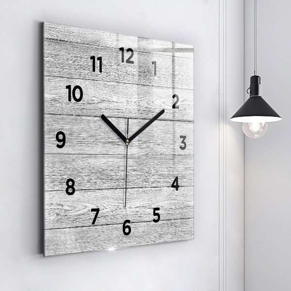 Square wall clock Wooden panels