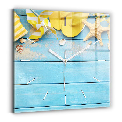 Square wall clock Beach accessories and boards