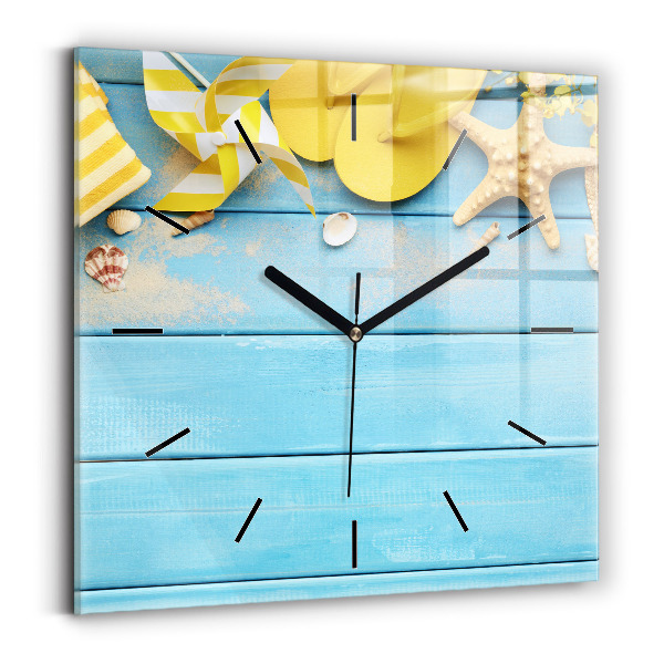 Square wall clock Beach accessories and boards