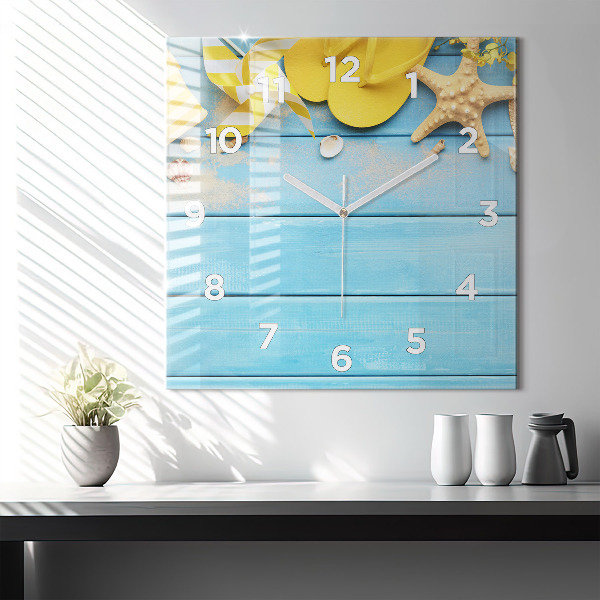 Square wall clock Beach accessories and boards