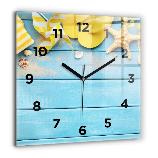 Square wall clock Beach accessories and boards