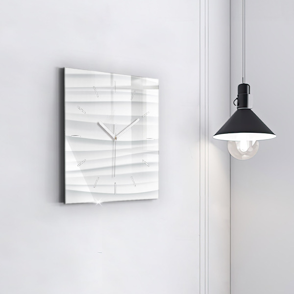 Square wall clock Waves texture